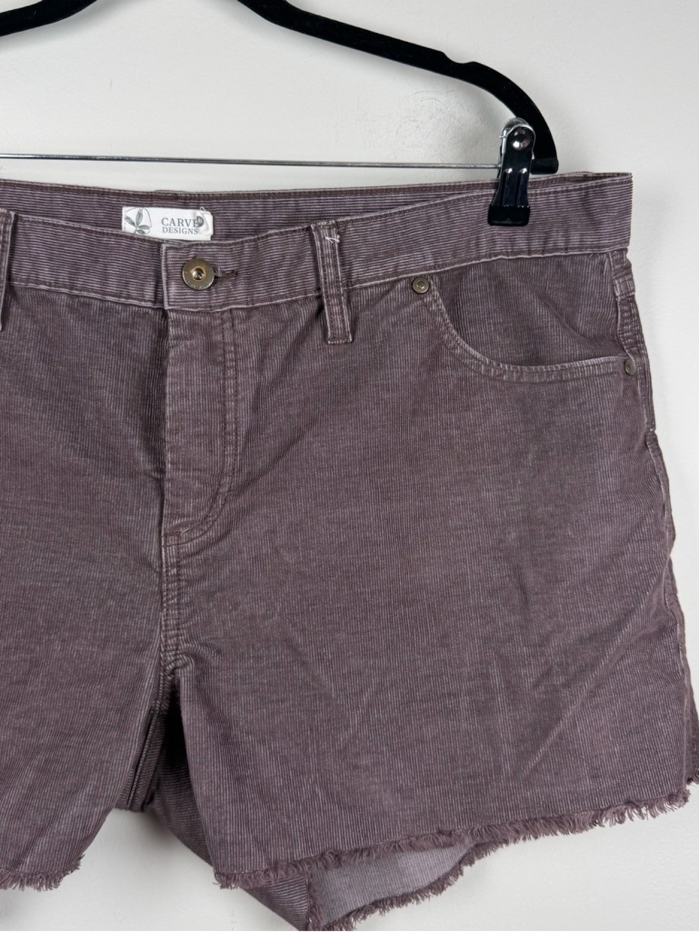 Carve Designs Oahu Corduroy Short 4" Dark Fawn Purple Organic Cotton Womens 16 - Picture 8 of 9